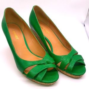 Nine West Kelly Green wedge shoes size 8 m
